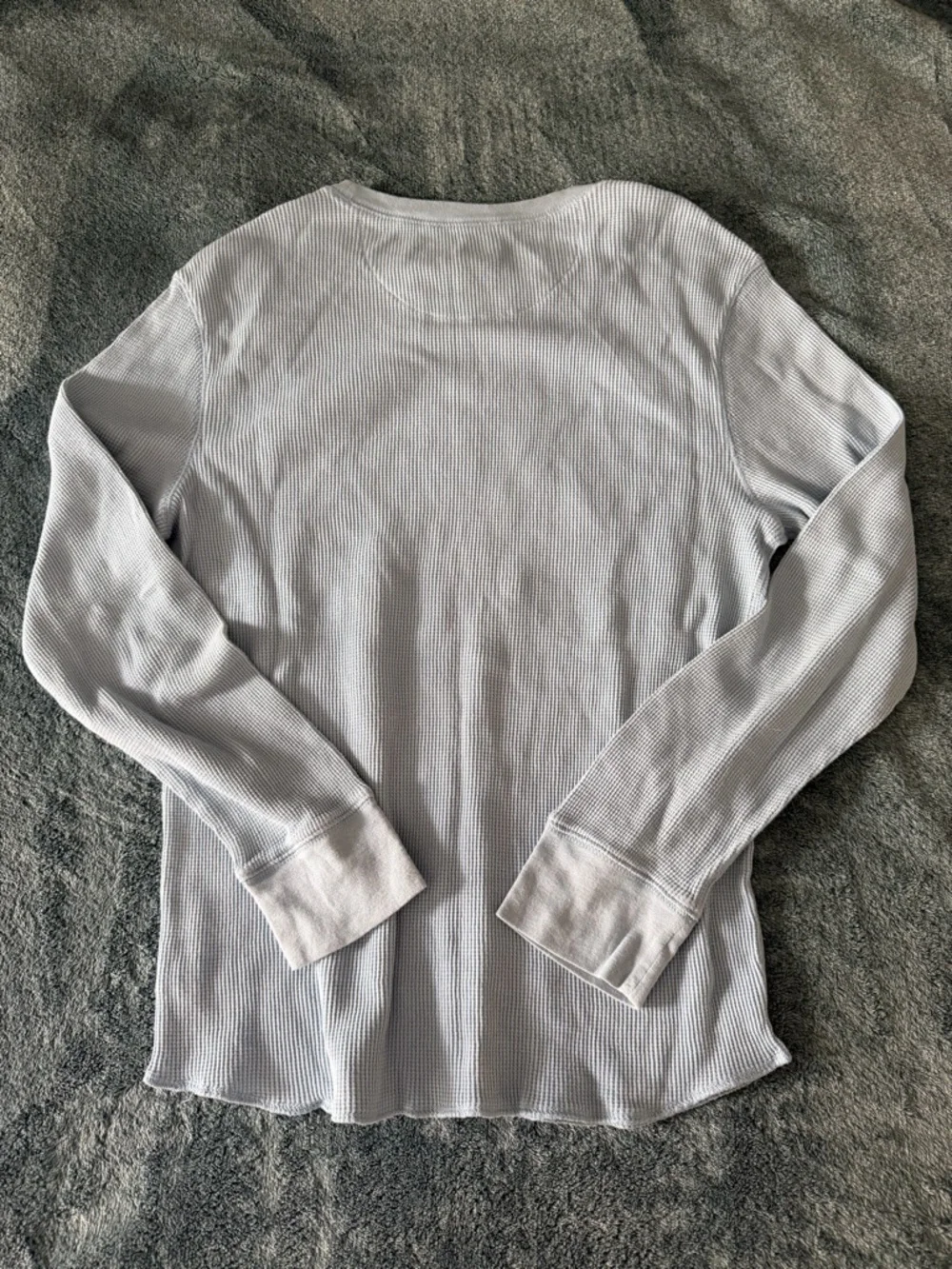 Men's‎ Gap 100% Cotton Baby Blue Waffle Knit Long Sleeve Top Size Medium